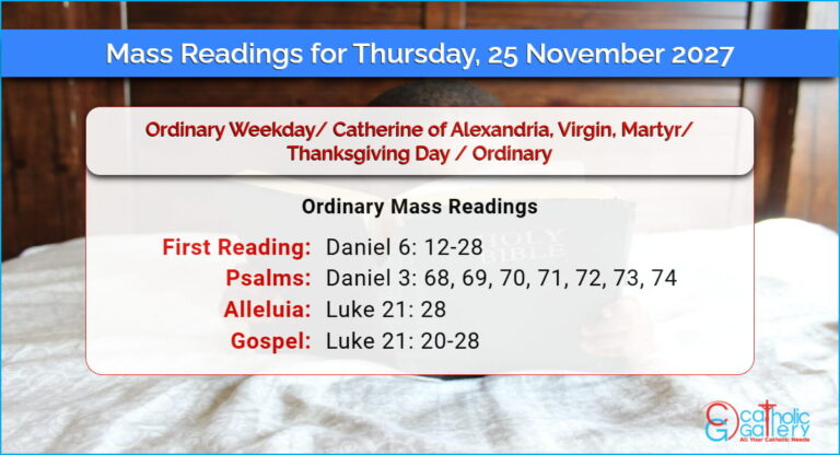 Daily Mass Readings for Thursday, 25 November 2027