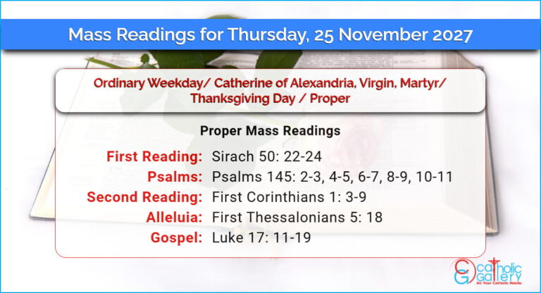 Daily Mass Readings for Thursday, 25 November 2027