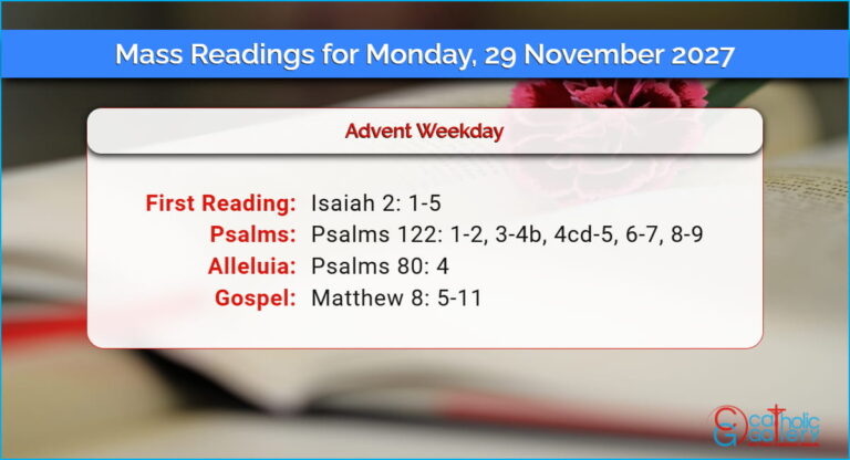 Daily Mass Readings for Monday, 29 November 2027