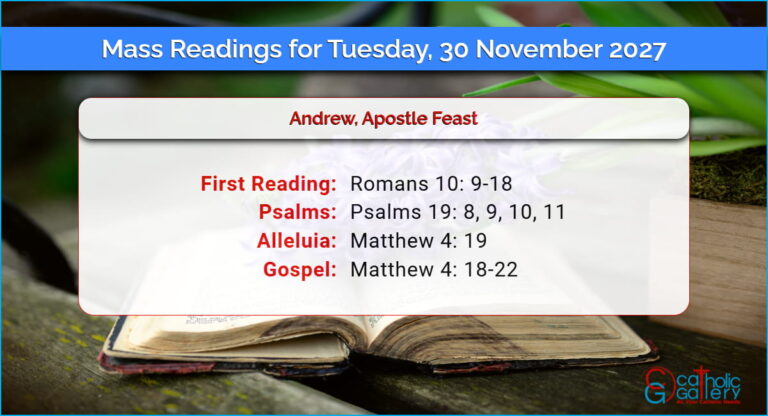 Daily Mass Readings for Tuesday, 30 November 2027