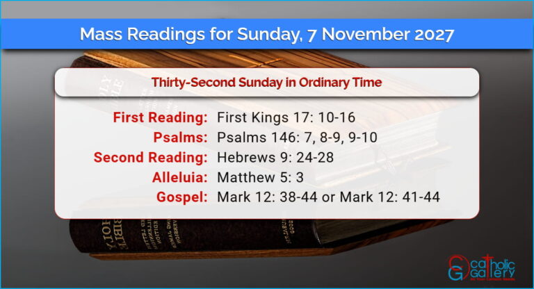 Daily Mass Readings for Sunday, 7 November 2027