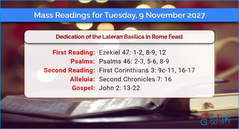 Daily Mass Readings for Tuesday, 9 November 2027