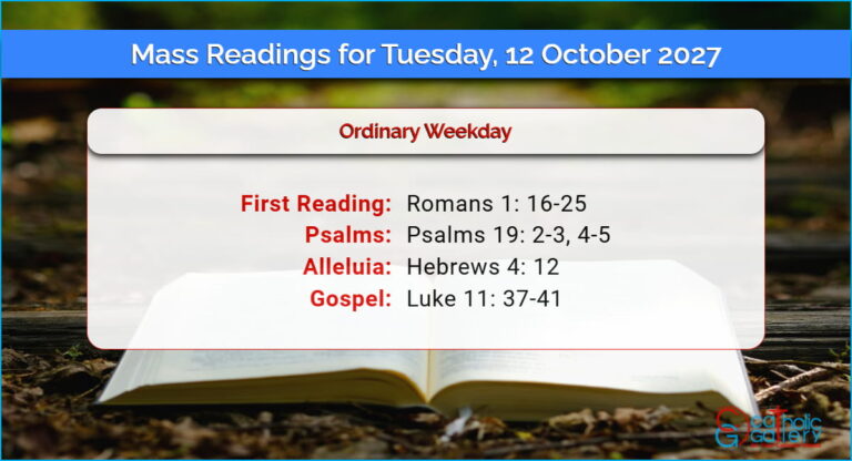 Daily Mass Readings for Tuesday, 12 October 2027