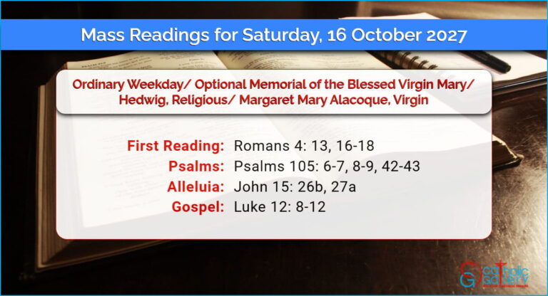 Daily Mass Readings for Saturday, 16 October 2027