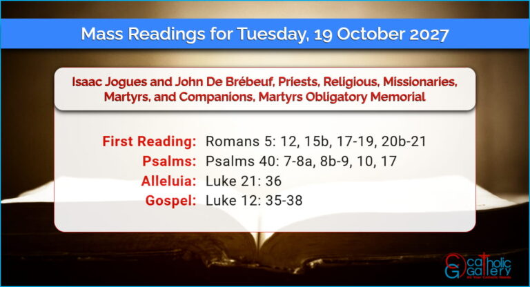 Daily Mass Readings for Tuesday, 19 October 2027