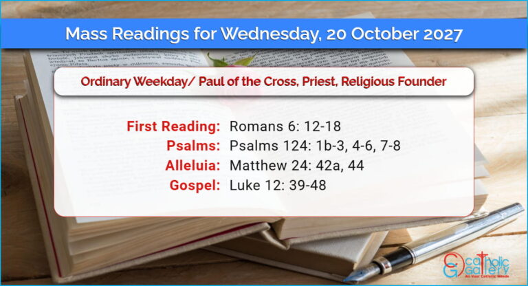 Daily Mass Readings for Wednesday, 20 October 2027