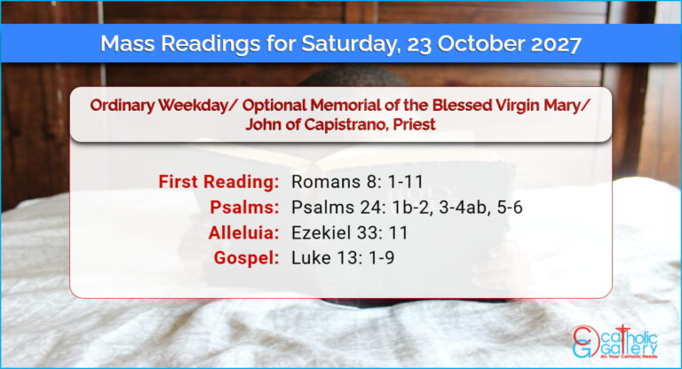 Daily Mass Readings for Saturday, 23 October 2027