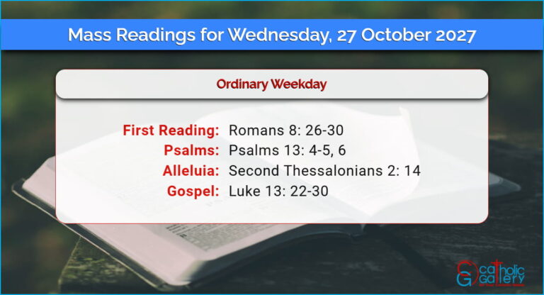Daily Mass Readings for Wednesday, 27 October 2027