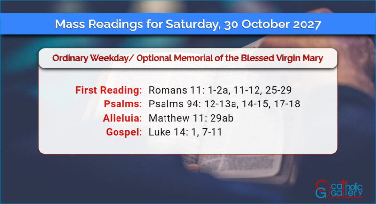 Daily Mass Readings for Saturday, 30 October 2027
