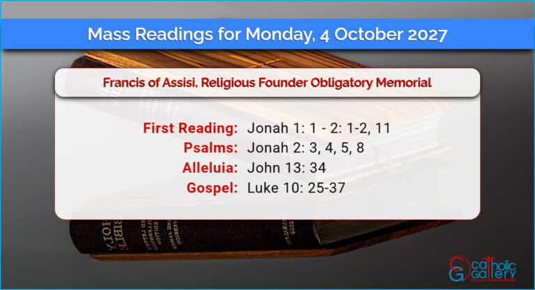 Daily Mass Readings for Monday, 4 October 2027