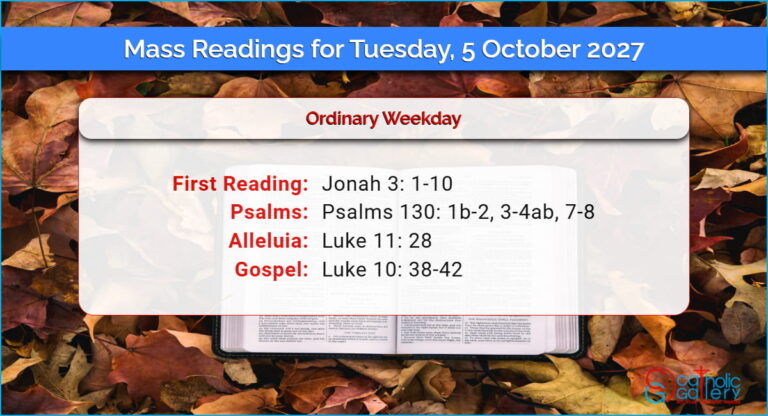 Daily Mass Readings for Tuesday, 5 October 2027