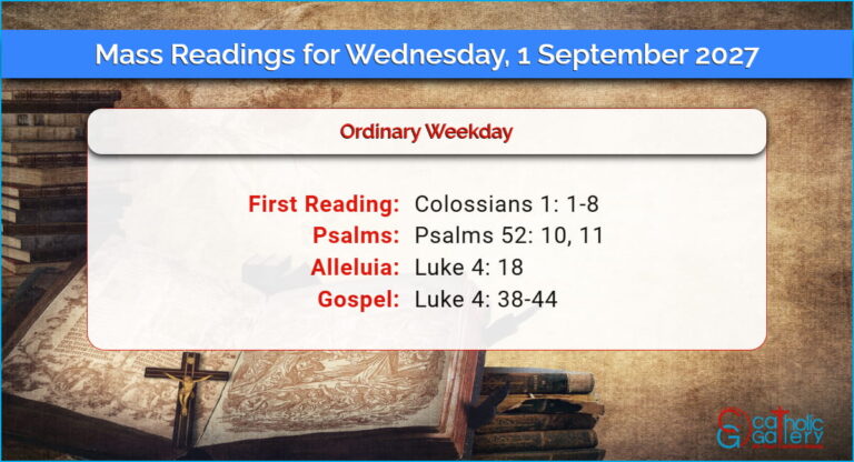 Daily Mass Readings for Wednesday, 1 September 2027
