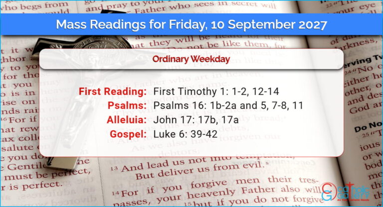 Daily Mass Readings for Friday, 10 September 2027