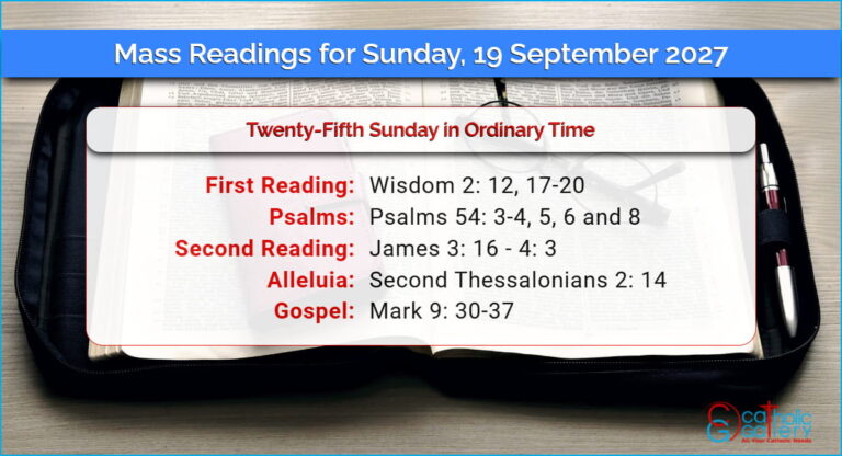 Daily Mass Readings for Sunday, 19 September 2027