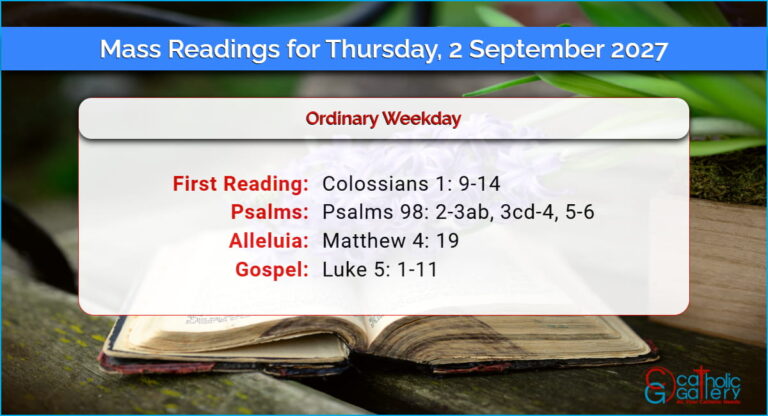 Daily Mass Readings for Thursday, 2 September 2027