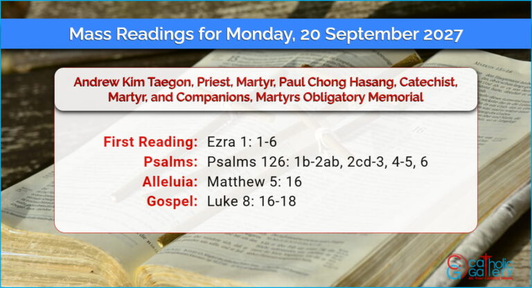 Daily Mass Readings for Monday, 20 September 2027