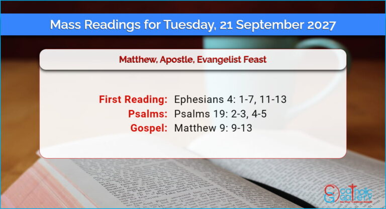 Daily Mass Readings for Tuesday, 21 September 2027