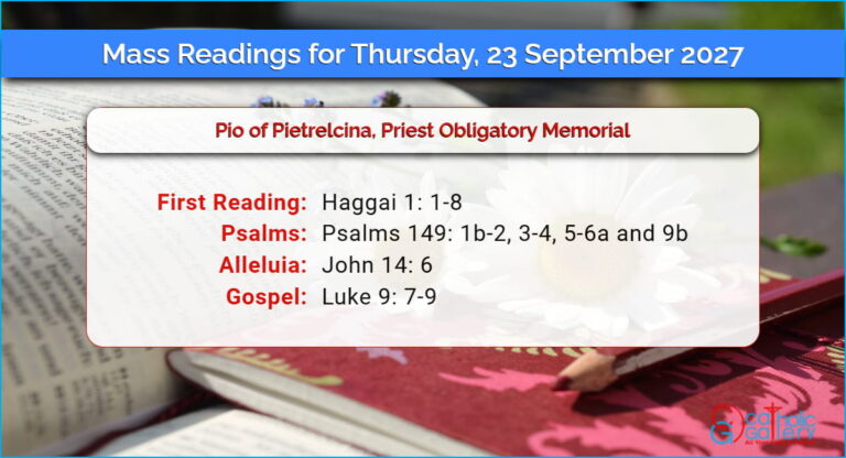 Daily Mass Readings for Thursday, 23 September 2027