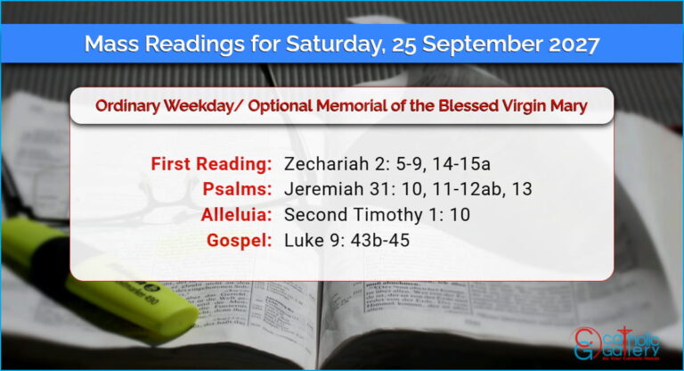 Daily Mass Readings for Saturday, 25 September 2027