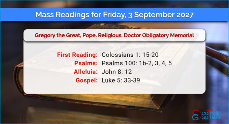 Daily Mass Readings for Friday, 3 September 2027