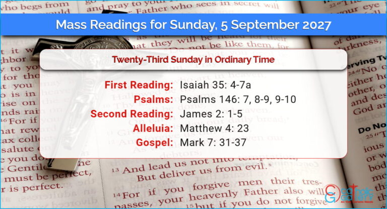 Daily Mass Readings for Sunday, 5 September 2027