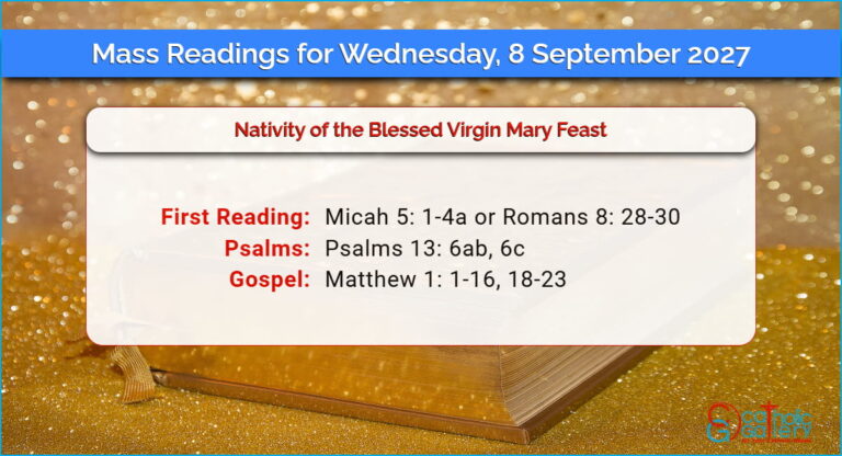 Daily Mass Readings for Wednesday, 8 September 2027
