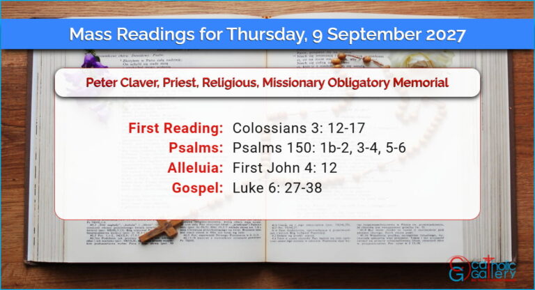 Daily Mass Readings for Thursday, 9 September 2027