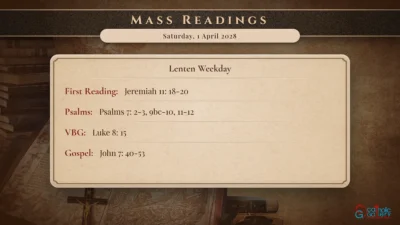 Daily Mass Readings – Saturday, 1 April 2028
