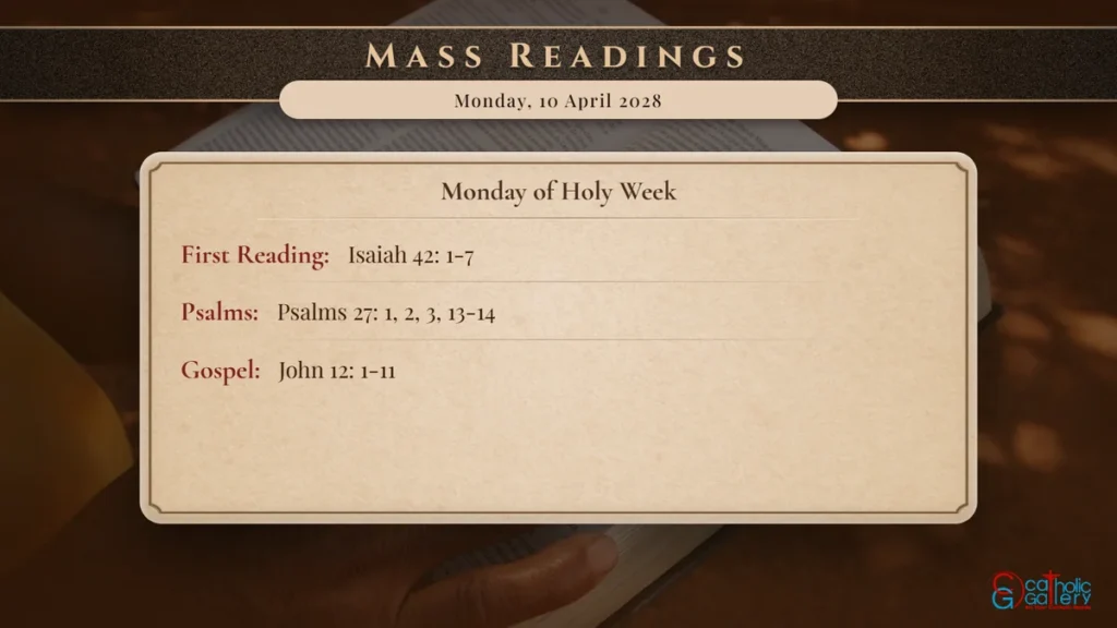 Daily Mass Readings Scripture Card – Monday, 10 April 2028
