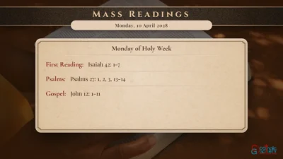 Daily Mass Readings – Monday, 10 April 2028