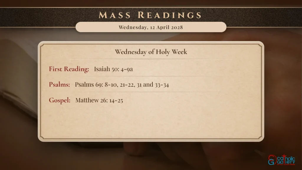 Daily Mass Readings Scripture Card – Wednesday, 12 April 2028
