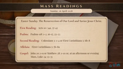 Daily Mass Readings – Sunday, 16 April 2028