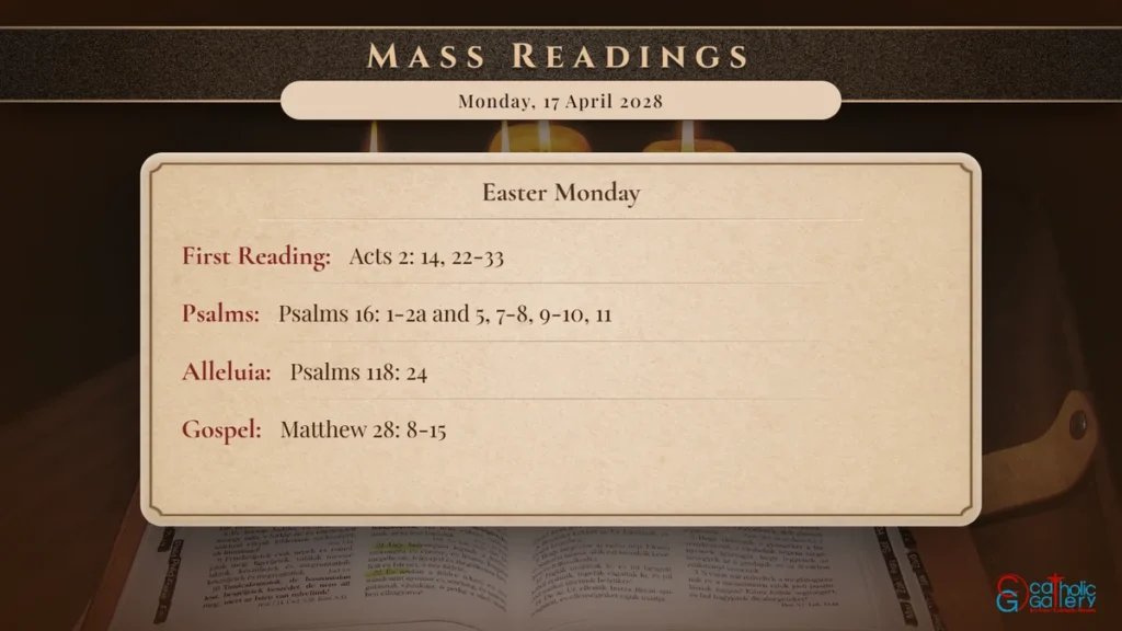 Daily Mass Readings Scripture Card – Monday, 17 April 2028