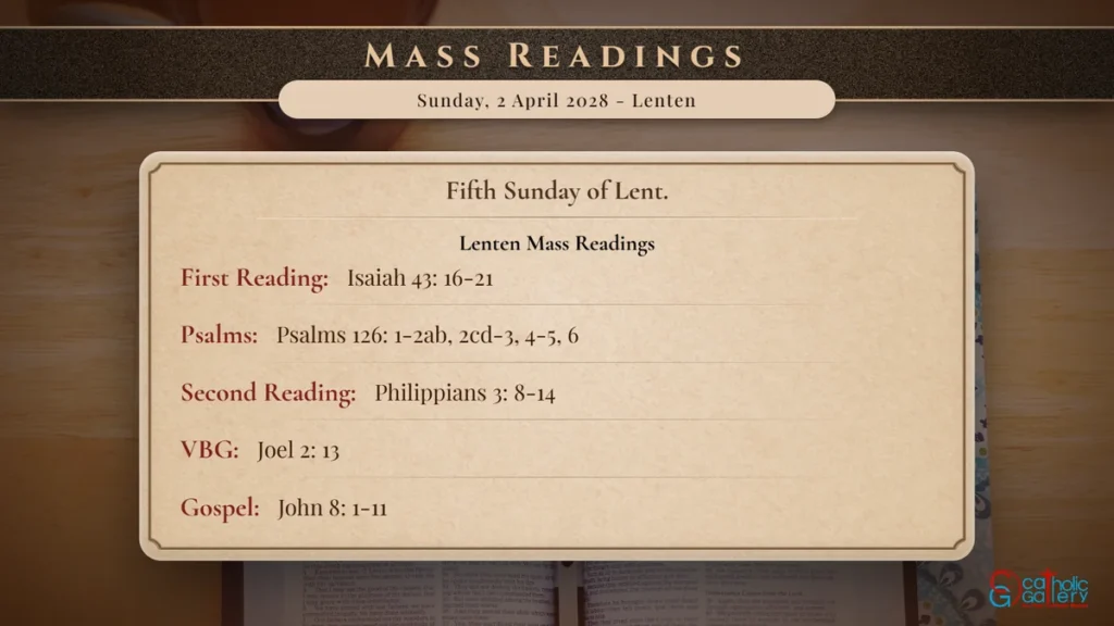 Daily Mass Readings Scripture Card – Sunday, 2 April 2028 - Lenten