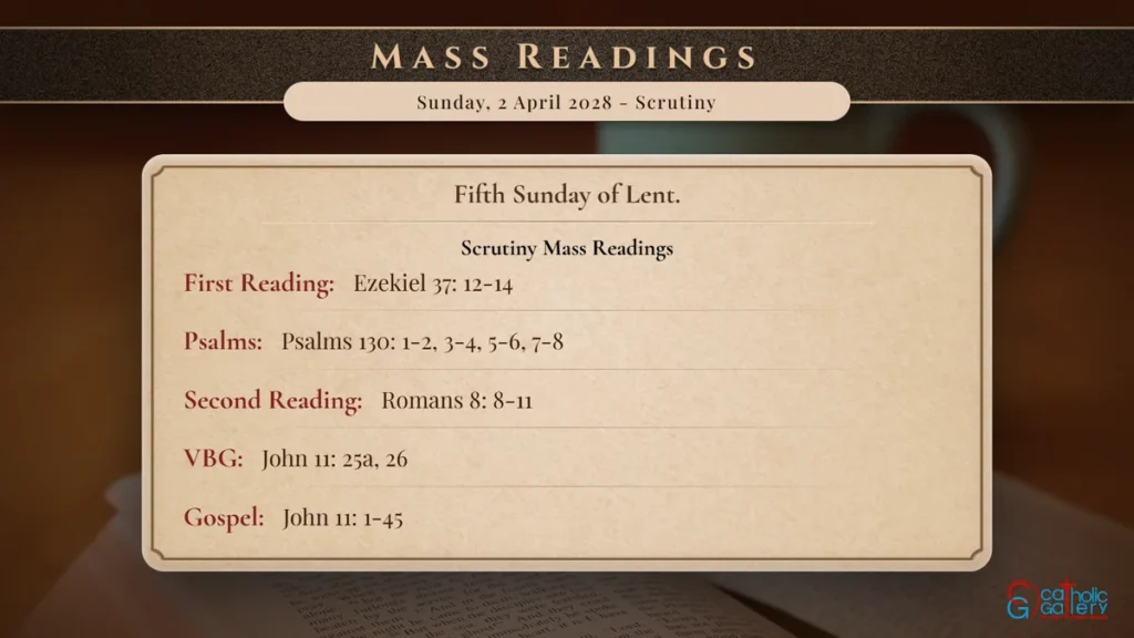 Daily Mass Readings Scripture Card – Sunday, 2 April 2028 - Scrutiny