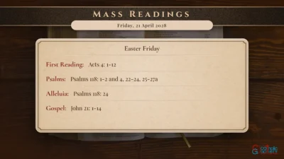 Daily Mass Readings – Friday, 21 April 2028