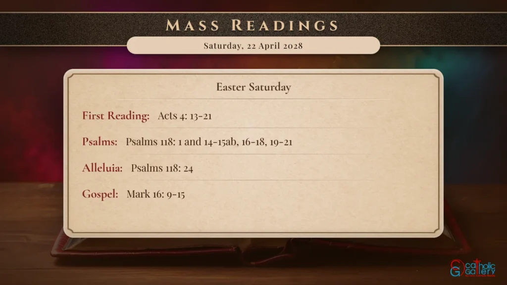 Daily Mass Readings Scripture Card – Saturday, 22 April 2028