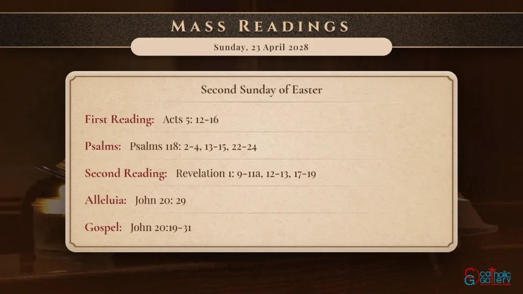 Daily Mass Readings Scripture Card – Sunday, 23 April 2028