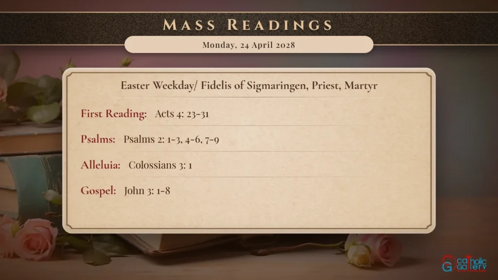 Daily Mass Readings Scripture Card – Monday, 24 April 2028