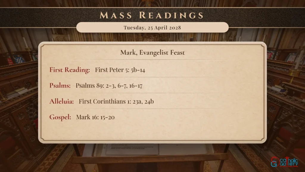 Daily Mass Readings Scripture Card – Tuesday, 25 April 2028
