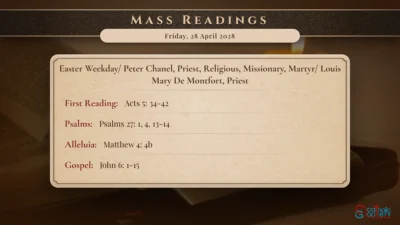 Daily Mass Readings – Friday, 28 April 2028