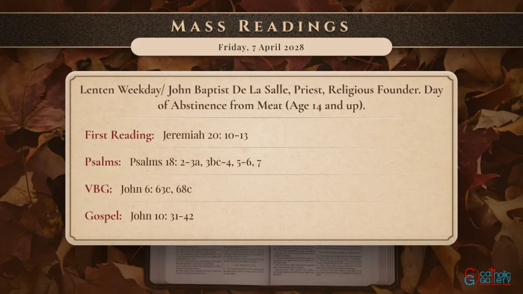 Daily Mass Readings Scripture Card – Friday, 7 April 2028