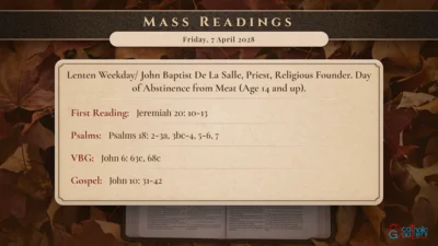 Daily Mass Readings – Friday, 7 April 2028