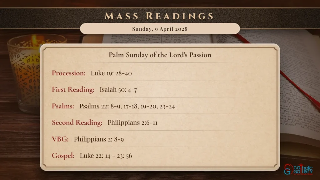 Daily Mass Readings Scripture Card – Sunday, 9 April 2028