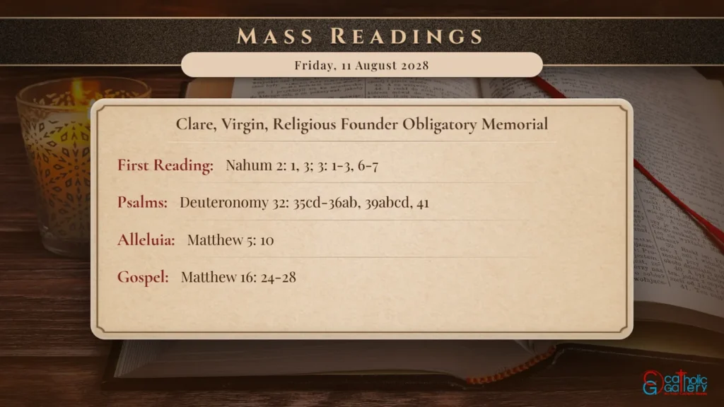 Daily Mass Readings Scripture Card – Friday, 11 August 2028
