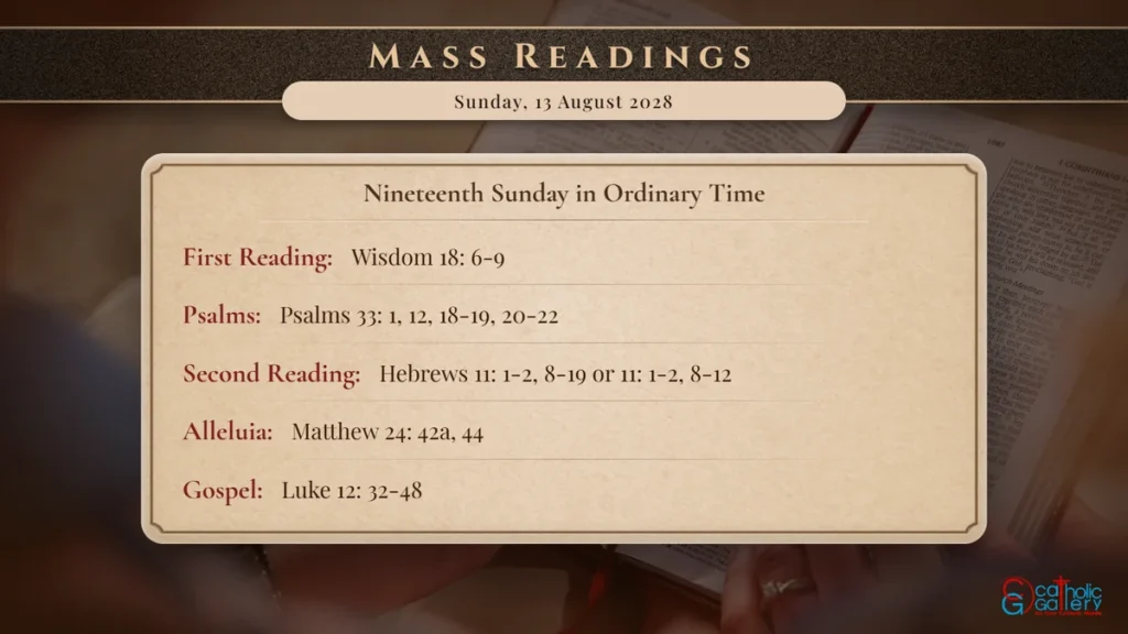 Daily Mass Readings Scripture Card – Sunday, 13 August 2028