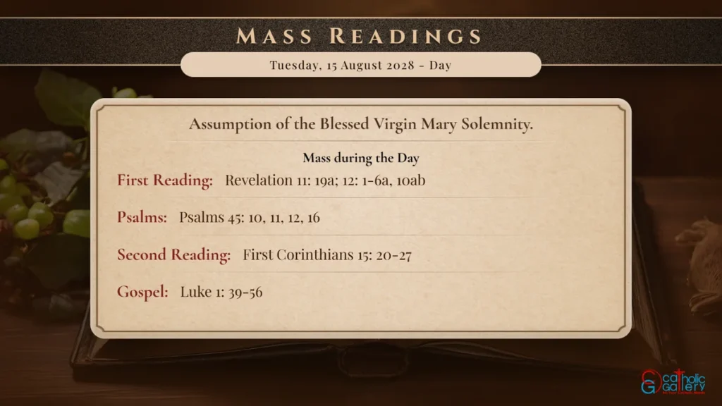 Daily Mass Readings Scripture Card – Tuesday, 15 August 2028 - Day