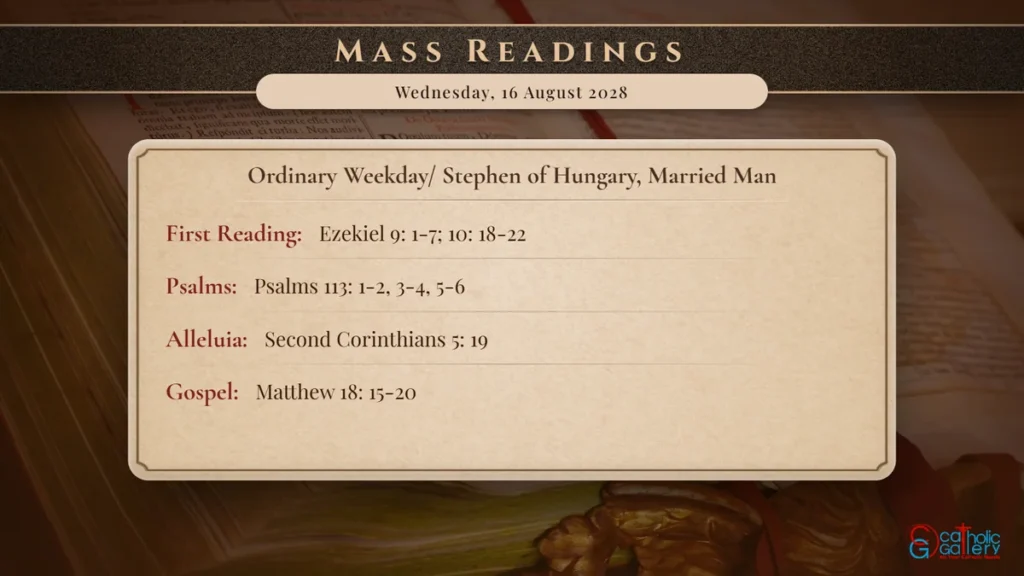 Daily Mass Readings Scripture Card – Wednesday, 16 August 2028