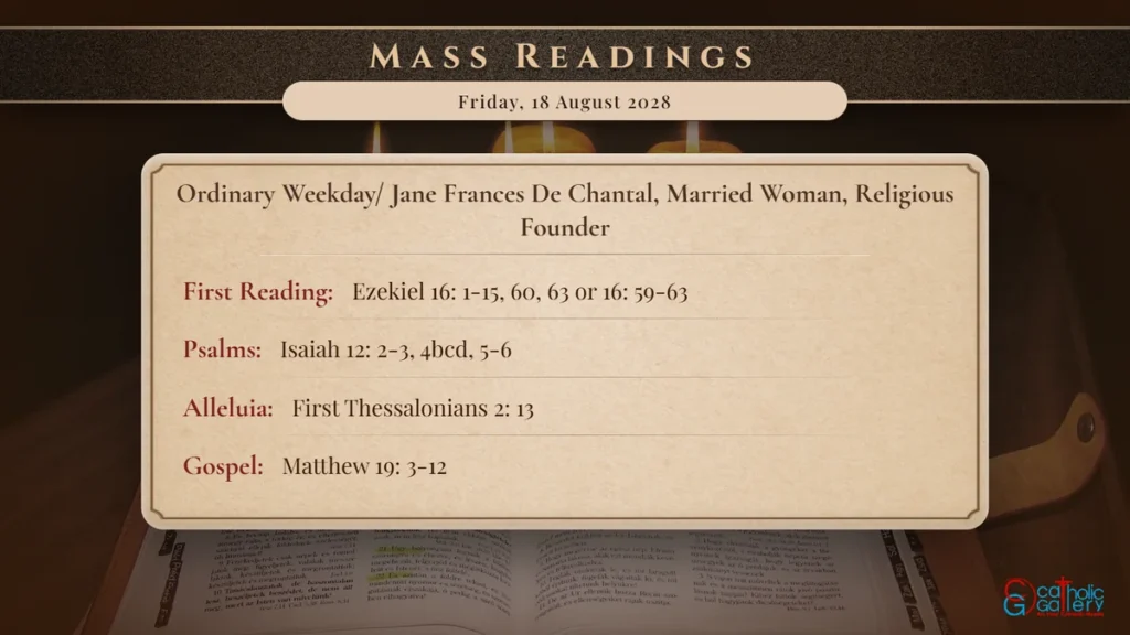 Daily Mass Readings Scripture Card – Friday, 18 August 2028