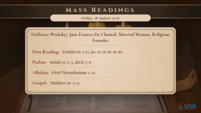 Daily Mass Readings – Friday, 18 August 2028